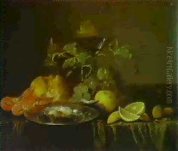 Stilleben Mit Fruchten Und Meereskrebsen Oil Painting by Jan Davidsz De Heem