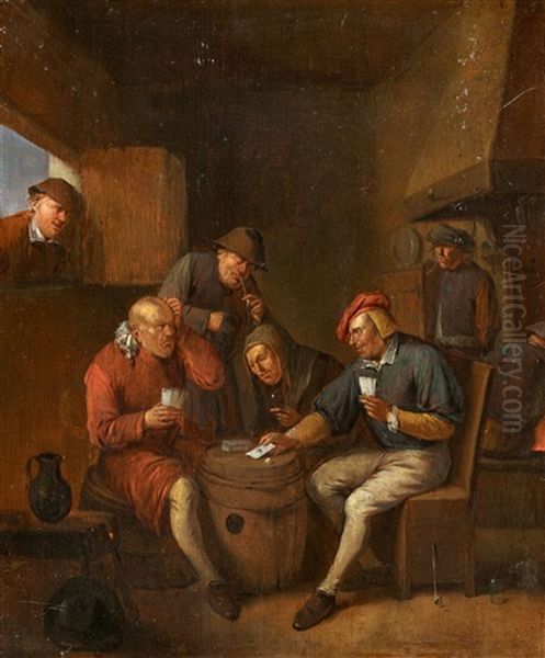 Bauern Beim Kartenspiel Oil Painting by Egbert van Heemskerck the Elder