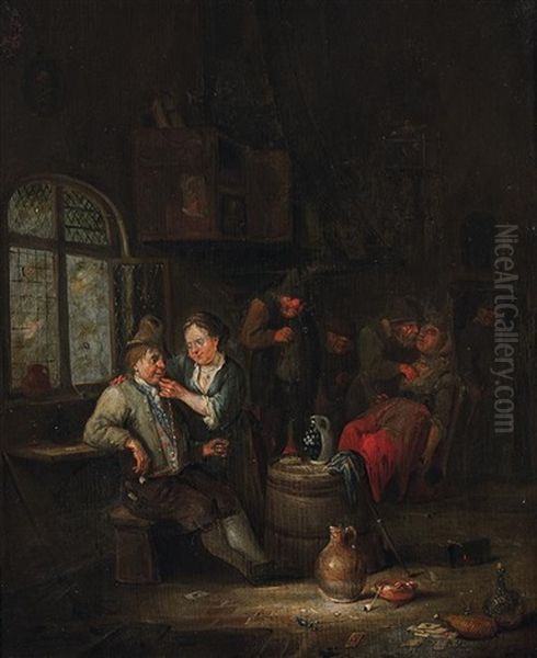 Dans La Taverne Oil Painting by Egbert van Heemskerck the Elder