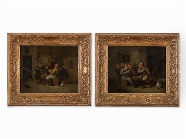 Tavern Scenes (pair) Oil Painting by Egbert van Heemskerck the Elder