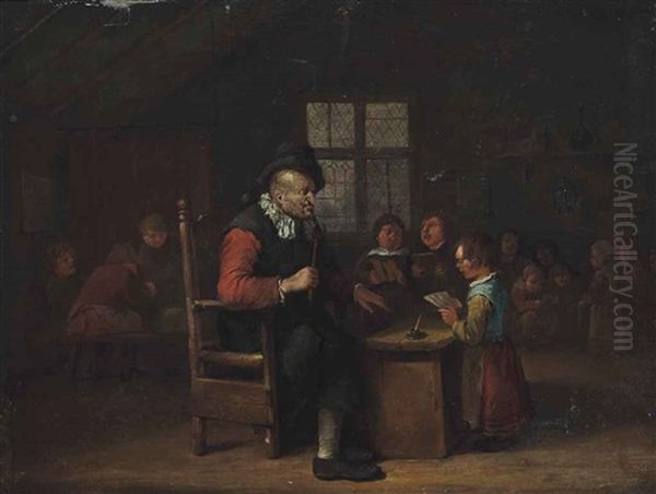 The Village School Oil Painting by Egbert van Heemskerck the Elder