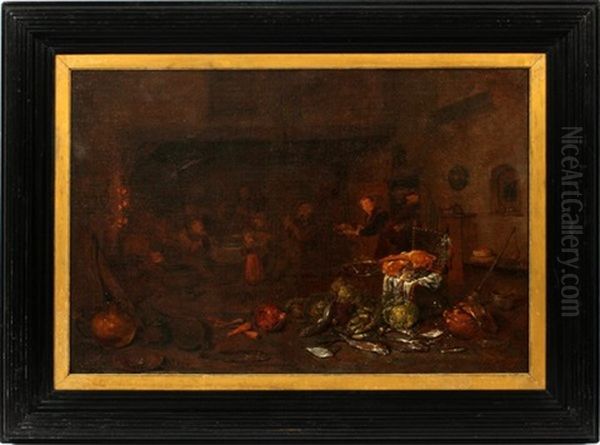 Dutch Genre Scene Oil Painting by Egbert van Heemskerck the Elder