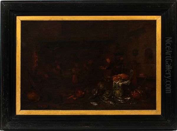 Dutch Genre Scene Oil Painting by Egbert van Heemskerck the Elder