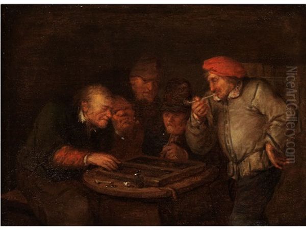 Bauern Beim Brettspiel Oil Painting by Egbert van Heemskerck the Elder