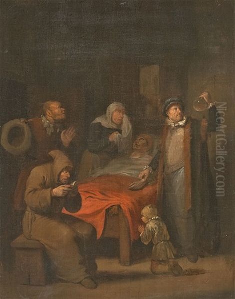 Der Arzt Am Krankenbett Oil Painting by Egbert van Heemskerck the Elder