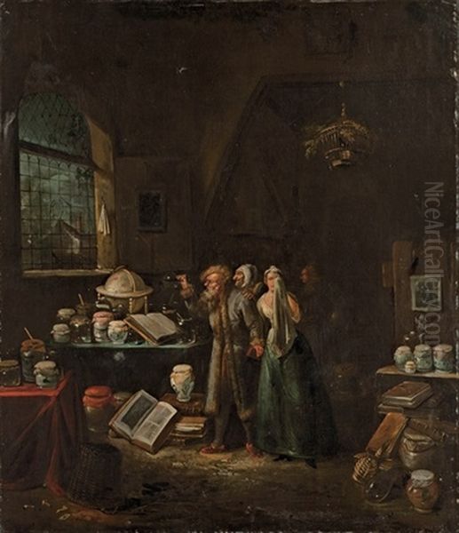 Un Medecin Dans Son Officine Oil Painting by Egbert van Heemskerck the Elder