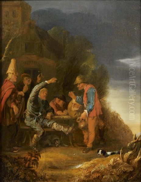 Rejouissances Devant Une Auberge Oil Painting by Egbert van Heemskerck the Elder