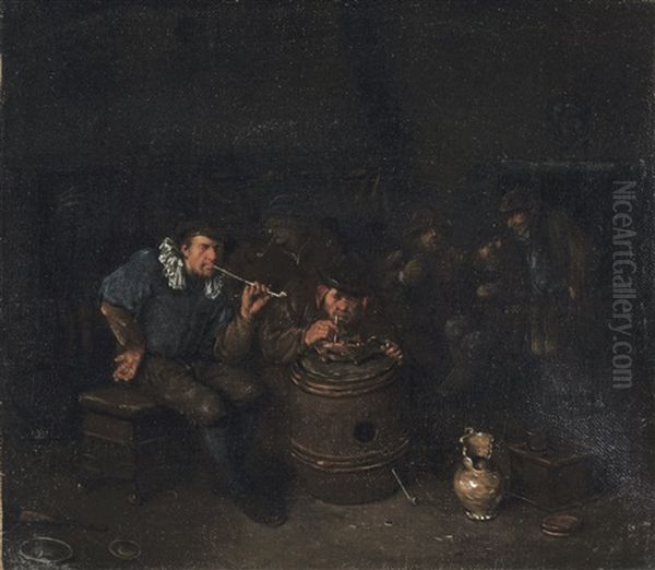 Kroegtafereel Met Rokers Oil Painting by Egbert van Heemskerck the Elder