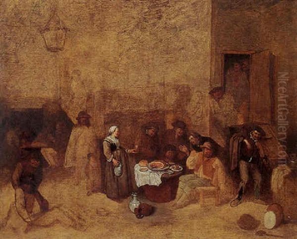 Peasants In A Tavern Oil Painting by Egbert van Heemskerck the Elder