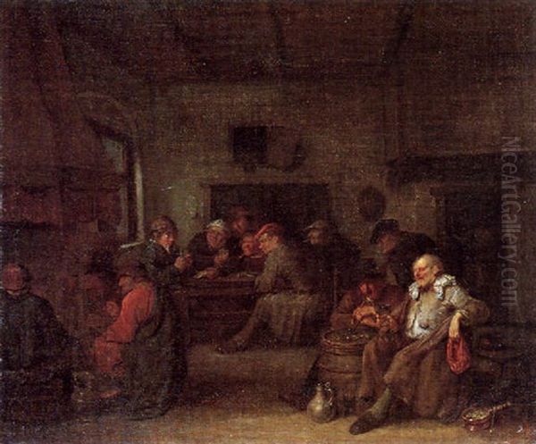 In Der Taverne Oil Painting by Egbert van Heemskerck the Elder