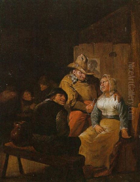 A Tavern Scene Oil Painting by Egbert van Heemskerck the Elder