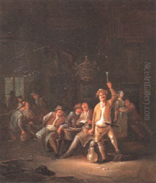 Topers Merrymaking In A Tavern Oil Painting by Egbert van Heemskerck the Elder