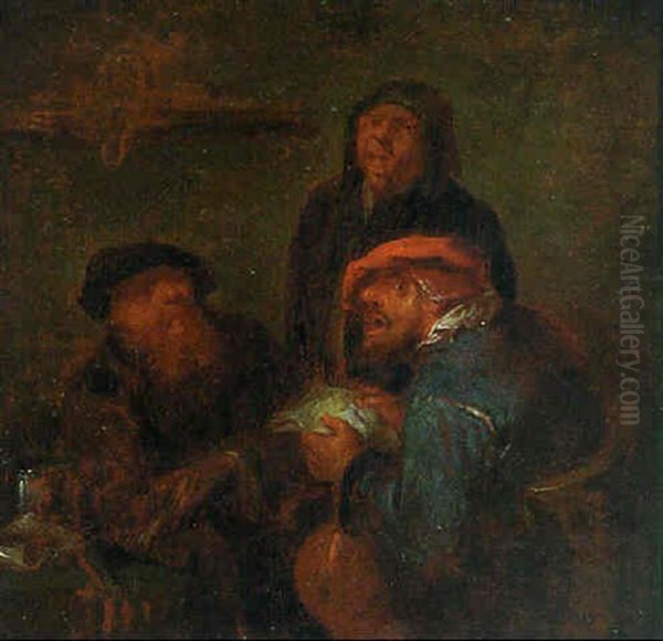 Boors Singing In A Tavern Oil Painting by Egbert van Heemskerck the Elder