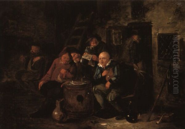 Peasants In A Tavern Oil Painting by Egbert van Heemskerck the Elder