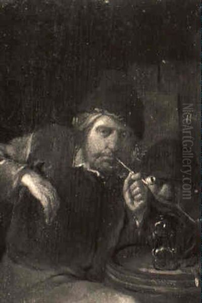 Boors Smoking Oil Painting by Egbert van Heemskerck the Elder