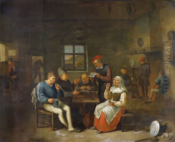 Der Briefvorleser In Einem Gasthaus Oil Painting by Egbert van Heemskerck the Younger