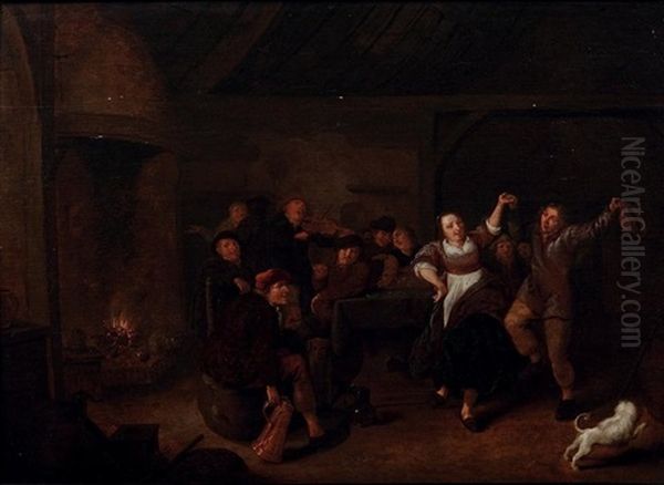 Interieur De Taverne Avec Un Couple Dansant Oil Painting by Egbert van Heemskerck the Younger