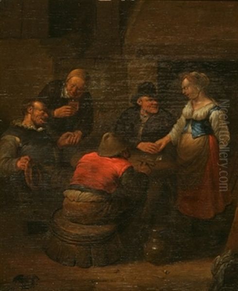 Paysans Jouant De La Musique Dans Une Auberge Oil Painting by Egbert van Heemskerck the Younger