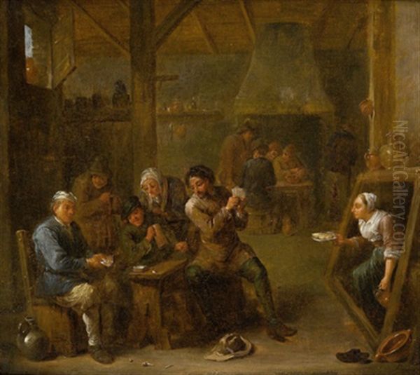 Zechende Bauern Im Wirtshaus Oil Painting by Egbert van Heemskerck the Younger