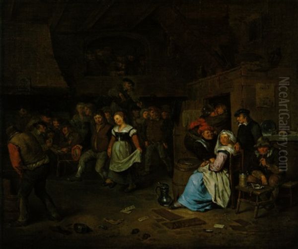 Feiernde Bauern Im Wirtshaus Oil Painting by Egbert van Heemskerck the Younger