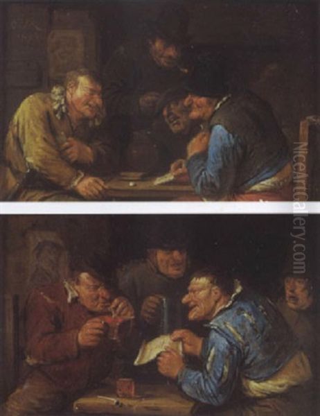 Reunion A La Taverne Oil Painting by Egbert van Heemskerck the Younger