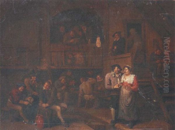 Peasants Carousing In A Tavern Oil Painting by Egbert van Heemskerck the Younger