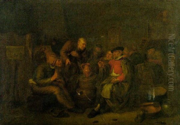 Bauern In Der Schenke Beim Rauchen Und Zechen Oil Painting by Egbert van Heemskerck the Younger