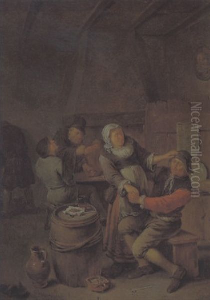 Frohliche Zecher Im Wirtshaus Oil Painting by Egbert van Heemskerck the Younger