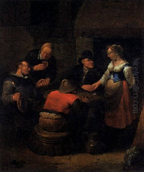 Zechende Bauern Im Wirtshaus Oil Painting by Egbert van Heemskerck the Younger