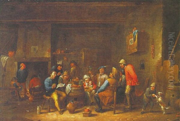 Peasants Making Merry In An Inn Oil Painting by Egbert van Heemskerck the Younger