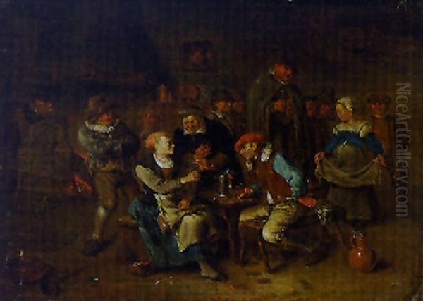 Peasants Merrymaking In A Tavern Oil Painting by Egbert van Heemskerck the Younger