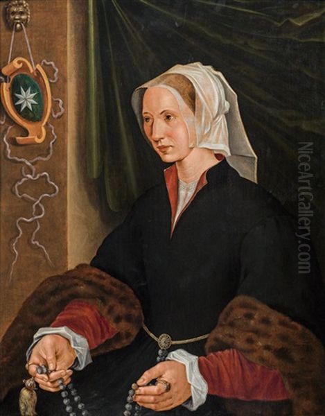 Portrait Of A Lady Oil Painting by Maerten Jacobsz van Heemskerck