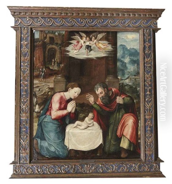 The Nativity Oil Painting by Maerten Jacobsz van Heemskerck