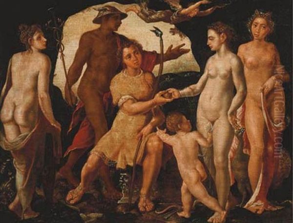 The Judgement Of Paris Oil Painting by Maerten Jacobsz van Heemskerck