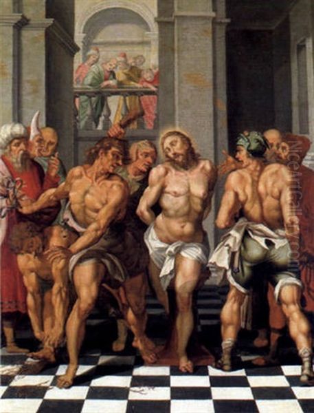 Die Geiselung Christi Oil Painting by Maerten Jacobsz van Heemskerck