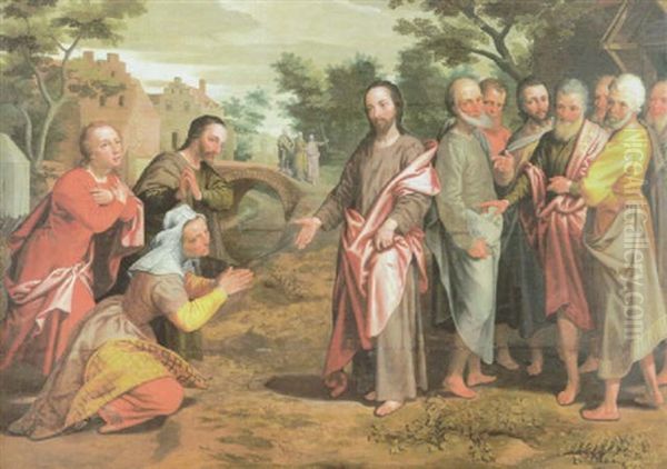 Christus Und Die Sohne Des Zebedaus Oil Painting by Maerten Jacobsz van Heemskerck