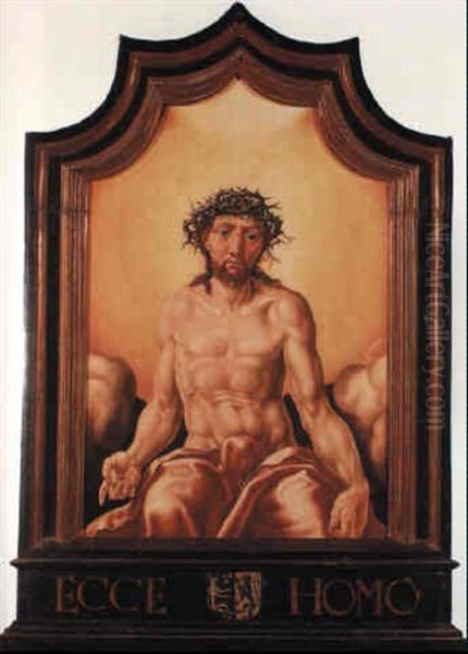 Christ As The Man Of Sorrows Oil Painting by Maerten Jacobsz van Heemskerck