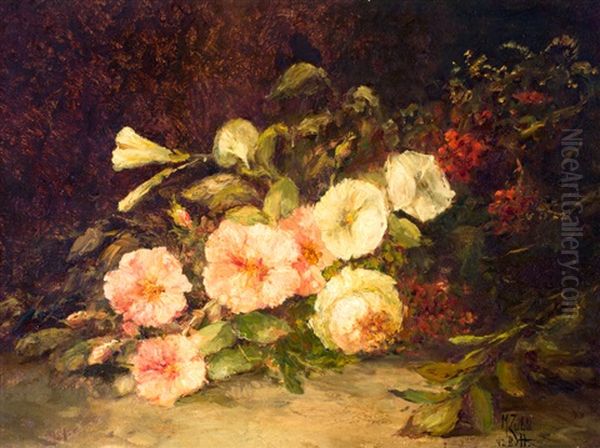 Stilleven Met Rozen Oil Painting by Maria van der Berch van Heemstede