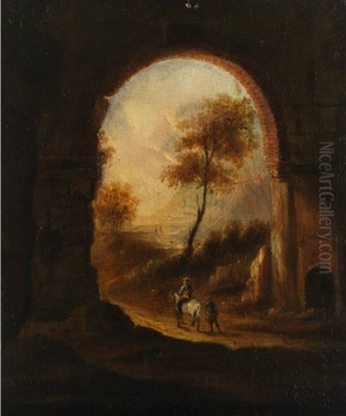 Reiter In Tiefer Landschaft Oil Painting by Willem (Guilliam) de Heer