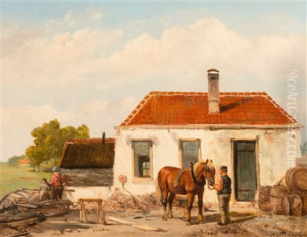 The Barrel Maker Oil Painting by Georgius Heerebaart