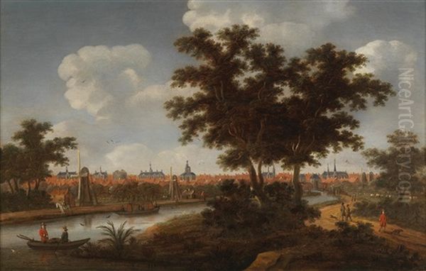 A View Of Leiden Oil Painting by Thomas Heeremans