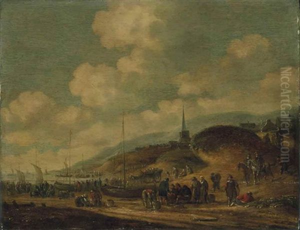 Vue De Katwijk Oil Painting by Thomas Heeremans