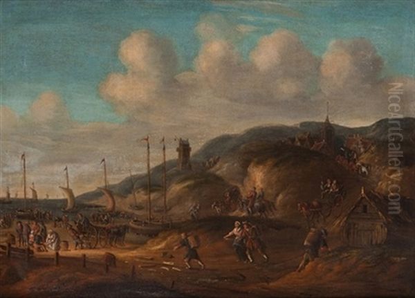 Pueblo Costero Oil Painting by Thomas Heeremans