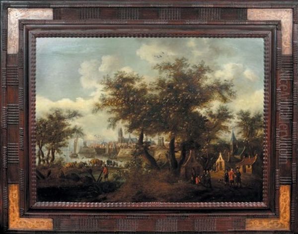 Scene De La Vie Paysanne Oil Painting by Thomas Heeremans