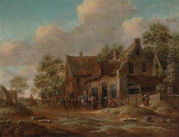 Dorfstrase Oil Painting by Thomas Heeremans