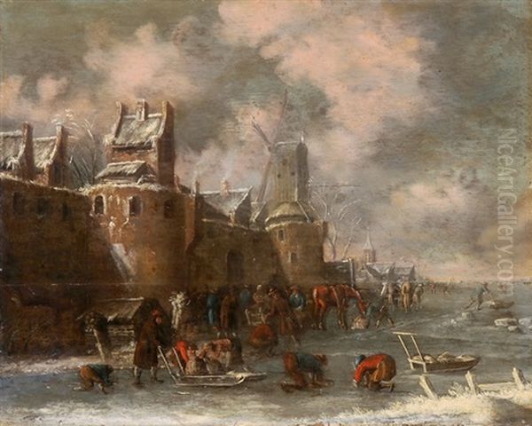 Wintervergnugen Oil Painting by Thomas Heeremans