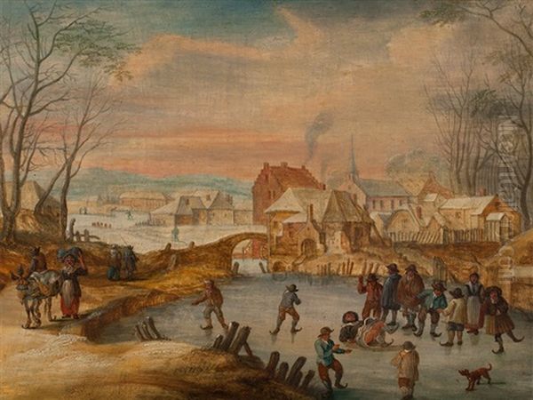 Fun On The Ice Oil Painting by Thomas Heeremans