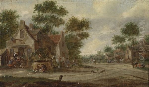 Dorfstrase Oil Painting by Thomas Heeremans