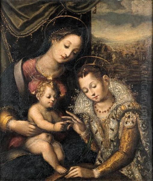 Il Matrimonio Mistico Di Santa Caterina D'alessandria Oil Painting by Benedetto Bandiera