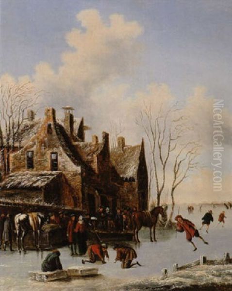 Paysage De Neige Oil Painting by Thomas Heeremans